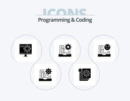 programmation et codage pack d'icônes de glyphe 5 conception d'icônes. développer. mauvais. développer. la programmation. développement vecteur