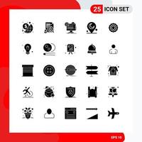 pack de 25 glyphes solides créatifs de lames compte religieux mise à jour musulmane éléments de conception vectoriels modifiables vecteur