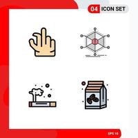 pack d'icônes vectorielles stock de 4 signes et symboles de ligne pour les éléments de conception vectoriels modifiables des déchets d'informations sur les données de pollution vecteur