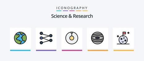 ligne scientifique remplie de 5 packs d'icônes comprenant. galaxie. dirigé. conception d'icônes créatives vecteur