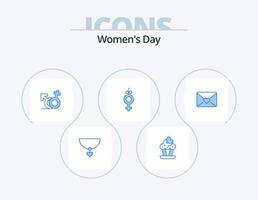 pack d'icônes bleues pour la journée des femmes 5 conception d'icônes. . cœur. homme. aimer. ruban vecteur