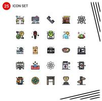 25 icônes créatives signes et symboles modernes de la recherche en laboratoire call store market éléments de conception vectoriels modifiables vecteur