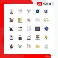 ensemble de 25 symboles d'icônes d'interface utilisateur modernes signes pour virus navigateur internet hôtel site web éléments de conception vectoriels modifiables vecteur