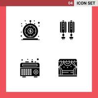 pack d'icônes vectorielles stock de signes et symboles de ligne pour la finance boom box argent chine enregistreur éléments de conception vectoriels modifiables vecteur