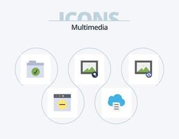 pack d'icônes plat multimédia 5 conception d'icônes. . . choisi. synchroniser. image vecteur