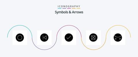 symboles et flèches glyphe 5 pack d'icônes comprenant le symbolisme. grandeur. flèches. symboles. ancien vecteur