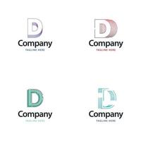 lettre d grand logo pack design création de logos modernes créatifs pour votre entreprise vecteur