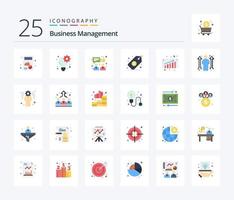 pack d'icônes de 25 couleurs plates de gestion d'entreprise, y compris les ventes. croissance des affaires. entreprise. étiqueter. gestion vecteur