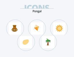 pack d'icônes plates pongal 5 conception d'icônes. en volant. cerf-volant. srilankais. festival. eau vecteur