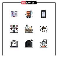 pack d'icônes vectorielles stock de 9 signes et symboles de ligne pour l'utilisateur de la bière smart phone man checklist éléments de conception vectoriels modifiables vecteur