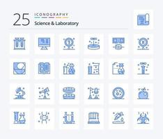 science 25 pack d'icônes de couleur bleue, y compris la science. éducation. science. la biologie. laboratoire vecteur