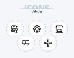 pack d'icônes de ligne de véhicules 5 conception d'icônes. plus. ajouter. moins. former. passager vecteur