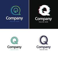 lettre q grand logo pack design création de logos modernes créatifs pour votre entreprise vecteur