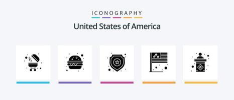 pack d'icônes usa glyph 5 comprenant le signe. élection. étoile. Etats-Unis. drapeau. conception d'icônes créatives vecteur