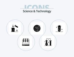 pack d'icônes de glyphe scientifique et technologique 5 conception d'icônes. planètes en orbite. orbite. sciences de la matière. test. chimie vecteur