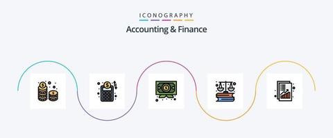 ligne comptable et financière remplie de 5 icônes plates, y compris les revenus. commercialisation. entreprise. lois. entreprise vecteur