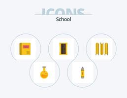 pack d'icônes plat scolaire 5 conception d'icônes. . éducation. éducation. document. taille crayon vecteur