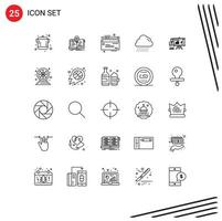 25 icônes créatives signes et symboles modernes de l'université de roue cheaque office canada éléments de conception vectoriels modifiables vecteur