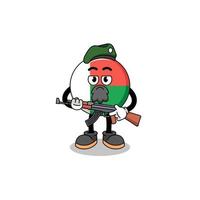 personnage de dessin animé du drapeau de madagascar en tant que force spéciale vecteur