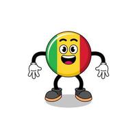 caricature du drapeau du mali avec un geste surpris vecteur