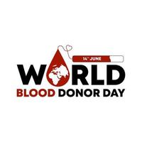 journée mondiale du don de sang de vecteur, signe médical le 14 juin illustration vectorielle. bannière de célébration de voeux avec symbole de don international. vecteur