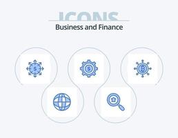 pack d'icônes bleu finance 5 conception d'icônes. . . finance. argent. processus vecteur