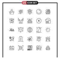 ensemble de 25 symboles d'icônes d'interface utilisateur modernes signes pour les éléments de conception vectoriels modifiables de machine de temps de ferme de ferme de sac vecteur