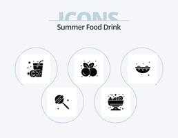 pack d'icônes de glyphe de boisson de nourriture d'été 5 conception d'icônes. . doux. été. Sushi. la nourriture saine vecteur