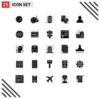 25 icônes créatives signes et symboles modernes d'avatar fichier puce café éléments de conception vectoriels modifiables créatifs vecteur