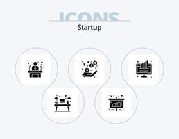 pack d'icônes de glyphe de démarrage 5 conception d'icônes. graphique. revenu. ventes. profit. employé d'entreprise vecteur