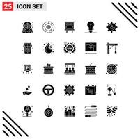 pack d'icônes vectorielles stock de 25 signes et symboles de ligne pour le développement ampoule graphique électrique marketing éléments de conception vectoriels modifiables vecteur
