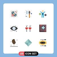 pack d'icônes vectorielles stock de 9 signes et symboles de ligne pour livre boucles d'oreilles pendantes idée boucles d'oreilles personnalisées yeux éléments de conception vectoriels modifiables vecteur