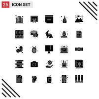 25 icônes créatives signes et symboles modernes d'éléments de conception vectoriels modifiables de bouteille de pulvérisation de poteau de pulvérisateur de paysage vecteur