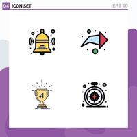 pack de 4 couleurs plates remplies créatives de bell win education direction premiers éléments de conception vectoriels modifiables vecteur