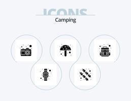 pack d'icônes de glyphe de camping 5 conception d'icônes. . en voyageant. photo. camp. champignon vecteur