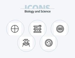 pack d'icônes de ligne de biologie 5 conception d'icônes. médicament. bouteille. capsule. tablette. aspirine vecteur