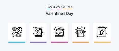 pack d'icônes de la ligne 5 de la saint-valentin, y compris la vie. cœur. Valentin. cartes. aimer. conception d'icônes créatives vecteur