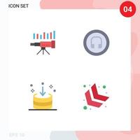 4 icônes plates vectorielles thématiques et symboles modifiables des éléments de conception vectoriels modifiables de la direction de la vision de prévision de base du télescope vecteur