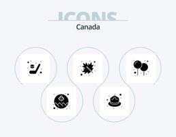 pack d'icônes glyphe canada 5 conception d'icônes. célébrer. Canada. érable. Canada vecteur
