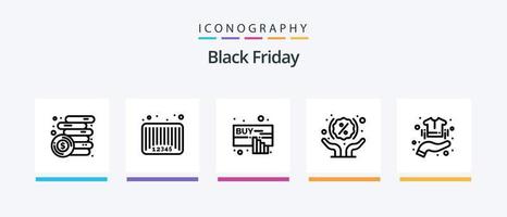 pack d'icônes de la ligne 5 du vendredi noir, y compris la boutique. vente. code. panneau d'information. achats. conception d'icônes créatives vecteur