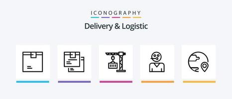 livraison et pack d'icônes de la ligne logistique 5, y compris les marchandises. boîte. produit. expédition. la logistique. conception d'icônes créatives vecteur