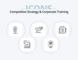 stratégie concurrentielle et pack d'icônes de ligne de formation d'entreprise 5 conception d'icônes. graphique. entreprise. développement. réduire. frais vecteur