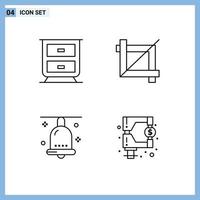 4 icônes créatives signes et symboles modernes de tiroir thanksgiving design célébration marché éléments de conception vectoriels modifiables vecteur