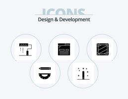 conception et développement pack d'icônes de glyphe 5 conception d'icônes. développement. codage. la magie. programmation. développement vecteur