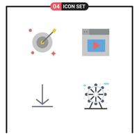 4 concept d'icône plate pour les sites Web mobiles et les applications cible ville web télécharger parc éléments de conception vectoriels modifiables vecteur