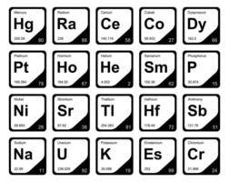 20 tableau préodique de la conception du pack d'icônes d'éléments vecteur