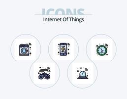 pack d'icônes remplies de ligne internet des objets 5 conception d'icônes. montre intelligente. point chaud. routeur. Wifi. internet des objets vecteur