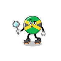 mascotte de la recherche du drapeau de la jamaïque vecteur