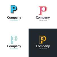 lettre p grand logo pack design création de logos modernes créatifs pour votre entreprise vecteur