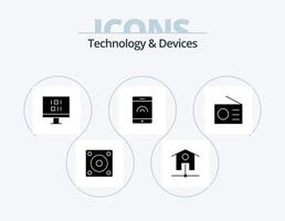 dispositifs glyphe icône pack 5 conception d'icônes. . technologie. données. radio. dispositifs vecteur